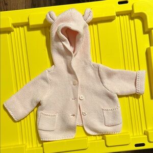 GAP Pink Knit Baby Jacket with Ears